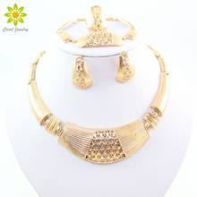 African Costume Gold Color Necklace Set For Women Fashion Dubai Elegant Party Bridal Wedding Accessories Jewelry Sets 2024 - buy cheap