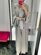 Turkish Islamic Clothing Muslim Open Abaya Women beading Floral Maxi Dresses Dubai Arab Lace-up Long Robe Islam Ramadan Kaftan 2024 - buy cheap