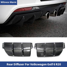 Para volkswagen vw golf 6 vii mk6 r20 2010-2013 amortecedor traseiro bordo fibra de carbono/frp difusor traseiro placa guarda 2024 - compre barato