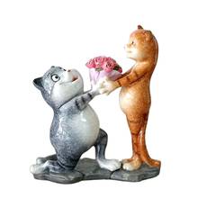 Romantic Marriage Proposal Figure Resin Lovers Kitty Miniature Wedding Decor Valentine's Day Gift Craft Ornament Accessories 2024 - buy cheap