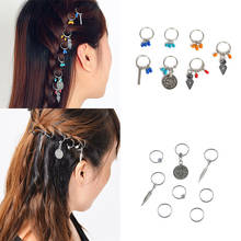 7pcs/bag Silver Hair Braid Dreadlocks Bead Hair Cuffs Dread Tube Charm Dreadlock Accessaries Extension 2024 - buy cheap