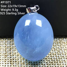 Natural Blue Aquamarine Pendant For Women Men Crystal 22x16x9mm Oval Clear Stone Beads Silver Necklace Pendant Jewelry AAAAA 2024 - buy cheap