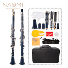Naomi Professional Bb кларнет ABS кларнет Мельхиор никелированный 17-Key Kit W/кларнет + тростник + чехол + компоненты темно-синий 2024 - купить недорого