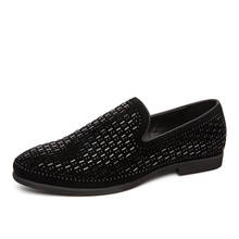 2022 Men's Rhinestones Dress Shoes Fashion Party Flats Luxury Italian Style Men Formal Shoes Nightclub Wedding Formal Loafers 2024 - buy cheap