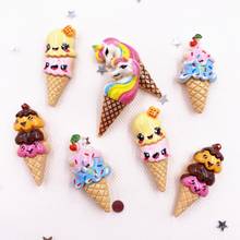 12PCS Kawaii Colorful Resin Sweet cone Flatback Cabochon Scrapbook DIY Accessory Decor Figurine Craft OG90 2024 - buy cheap