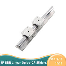 1pcs SBR12 16 20 25  linear rail length  with 2pcs SBR12UU100-300mm linear guide linear bearing cnc router parts 2024 - buy cheap