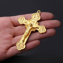 20 pieces / religious Christian religion big cross medal, large alloy Christian cross medal, religious cross finished 2024 - buy cheap