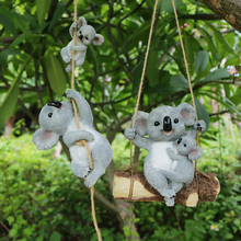 Figuritas de animales de Koala oscilantes de resina para exteriores, adorno colgante para patio, estatua, escultura, regalos para niños 2024 - compra barato