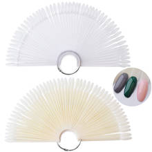 50pcs/Set False Nail Tips Fan Shape Full Card Round Painting Nail Art Display Practice UV Gel Polish Accessories Manicure Tools 2024 - buy cheap