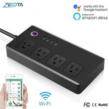WiFi Power Strip Surge Protector Smart 4 way Outlet Plug  USB Ports Voice Wireless Remote Control by Alexa Echo Dot Google Home 2024 - buy cheap