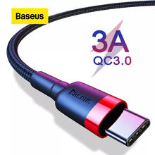 Baseus USB C Cable Type C Cable for Samsung S20 S10 Qucik Charge 3.0 USB C Cable Phone Wire Cord USB Type C Cable for Xiaomi 2024 - купить недорого