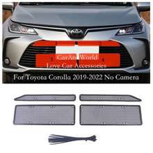 Grade dianteira inseto triagem malha inserção net de aço inoxidável capa guarnições para toyota corolla 2019 acessórios do carro 2024 - compre barato