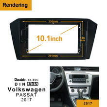 1/2Din автомобильный DVD только рамка аудиоадаптер приборной панели отделки Лицевая панель 10,1 дюймов для Volkswagen CC/PASSAT 2017 двойной радио плеер 2024 - купить недорого
