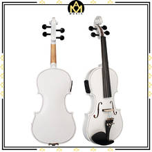 Violino branco de 4 cordas, peça acessória de ébano com corpo de madeira sólida tamanho integral 4/4 2024 - compre barato