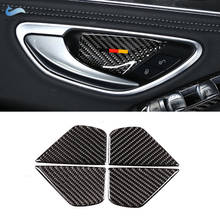 For Mercedes Benz C Class W205 C180 C200 C300 GLC260 4pcs Carbon Fiber Door Handle Bowl Cover Sticker Trim 2024 - buy cheap