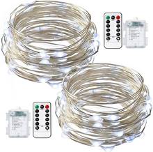 Fairy Lights Battery Operated 10M 100 LEDs String Lights Remote Control Timer Twinkle Wire String Light 8 Modes Firefly Lamps 2024 - buy cheap