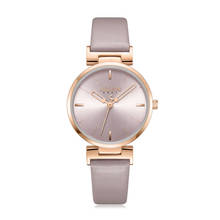 Relógio feminino julius, com pulseira de couro legítimo, elegante de quartzo japonês 2024 - compre barato