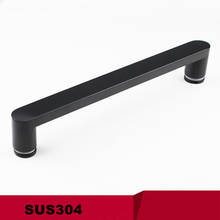 Thickened square tube black stainless steel single side shower room handle black glass sliding door handle(D-42) 2024 - buy cheap