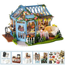 DIY Dollhouse Wooden Miniature Doll House Furniture Kit Flower House Casa Music Led Toys Children Birthday Gift 2024 - buy cheap