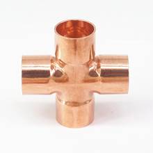 Inner Diameter 22x1mm Copper End Feed Cross 4 Ways Pipe Adapter Air Conditioner Refrigeration 2024 - buy cheap