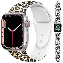 Leopard Printing Bracelet for Apple Watch Band 44MM 40MM 38MM 42MM Belt for iWatch Series 6 SE 5 4 3 2 1 Women Silicone Strap 2024 - купить недорого