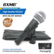 Alta qualidade sm58sk profissional microfone com fio sm58 cardióide microfone dinâmico com interruptor de ligar/desligar para o desempenho vocais karaoke 2024 - compre barato