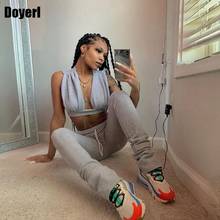 Two Piece Outfits for Women Tracksuit Set Sport Joggers Women Set Summer Crop Top Stacked Pants Sweatpants 2 Piece Matching Sets 2024 - buy cheap