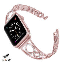 Stainless Steel strap for Apple Watch band 44mm 40mm iWatch band 42mm/38mm Women Metal Bracelet Apple watch serie 5 4 3 se 6 2024 - buy cheap