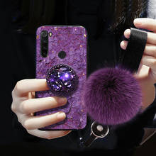 Luxury Bracket For Xiaomi Redmi Note 8 4A 4X 5 5A 6 6A 6Pro 7A 7 8 Pro 8A 8T 9 S2 Cute Hair Ball 3D Bling Crystal Holder Cover 2024 - купить недорого