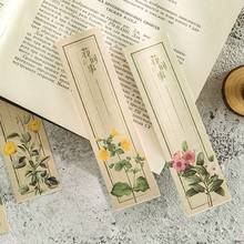 8packs Bookmark Kawaii Stationery Bookmarks Chinese Style Flowers Holder Message Card Kawaii Office School Supplies 2024 - buy cheap