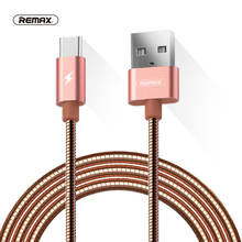 Remax-cabo de dados usb tipo c, fio de mola de metal, carregamento rápido, a, para xiaomi 4c, mi5, redmi 4 pro, samsung s8 2024 - compre barato