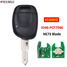1 Button Remote Car Key Fob 433Mhz PCF7946 Chip NE73 Uncut Blade For Renault Twingo Clio II Master Kangoo Clio Symbol 2024 - compre barato