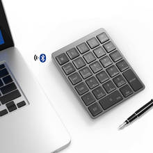 Teclado numérico sem fio bluetooth mini teclado numérico de liga numpad ultra-fino 28 teclas 2024 - compre barato