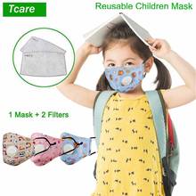 Tcare Fashion Reusable Kids Children Mask with 2Pcs Filters Mouth Mask Haze Dust Pm 2.5 Face Mask Breathable Valves Kids Mask 2024 - buy cheap