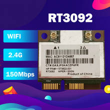 Беспроводной Wi-Fi карты для Ralink RT3092 для HP COMPAQ 573622-001 аккумулятор большой емкости WPER-120GN Mini PCI-E Wi-Fi кард-половинной высоты 802,11 B/G/N 300 м 2024 - купить недорого