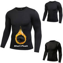 Men Fitness T-Shirt Short Plush Quick Drying Long Sleeve Sportswear Running Basketball Training Warm Undershirt Breathable Top 2024 - buy cheap