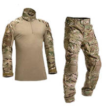 Uniforme militar de camuflaje táctico para hombre, ropa, camisa de combate Airsoft de Multicam del Ejército de EE. UU. + pantalones Cargo, rodilleras 2024 - compra barato