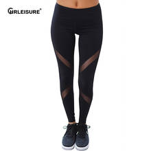 CHRLEISURE Patchwork Leggings Women Fitness Mesh Stitching Gym Pants Sexy Breathable Elastic Sports Workout Leggings Sportswear 2024 - buy cheap