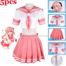 Fate/grand pedido fate/apocrypha rider astolfo jk, uniforme escolar sailor, roupa feminina, fantasia cosplay 2024 - compre barato