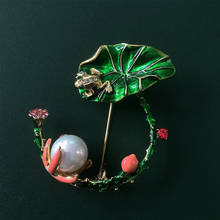 Muylinda-broche de esmalte Vintage para mujer, alfiler de perlas de pescado de estilo chino, joyería de banquete 2024 - compra barato