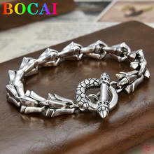 BOCAI 100% S925 Sterling Silver Bracelet 2022 Fashion Domineering Dragon-Bone Hand Chain Bangle Pure Argentum Jewelry for Men 2024 - buy cheap