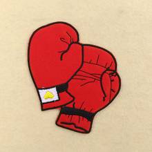 2PC Stereoscopic Red Boxing Gloves Boxing Jacket Heart Embroidered Applique Iron on Patch Clothes T-shirt Jacket Sewing Crafts 2024 - buy cheap