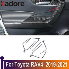 Car accesories For Toyota RAV4 RAV 4 2019 2020 2021 Carbon Fiber Interior Door Upper Armrest Handle Decoration Cover Trim 2024 - buy cheap