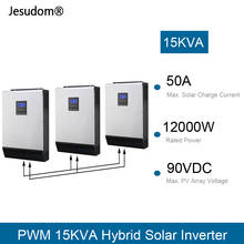 Inversor híbrido PWM 15KVA de onda sinusoidal pura, 3 uds. X 48V 50A, controlador Solar con cargador de CA 60A para sistema Solar 2024 - compra barato
