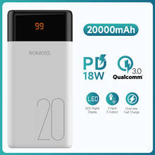 ROMOSS LT20Plus внешний аккумулятор 20000 мАч QC PD 3,0 Быстрая зарядка повербанк 20000 мАч Внешний аккумулятор для Xiaomi iPhone 2024 - купить недорого