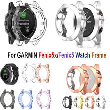 Capa de tela para relógio garmin fenix 5x, fenix 5, armação macia, ultrafina, transparente, tpu, protetor 2024 - compre barato