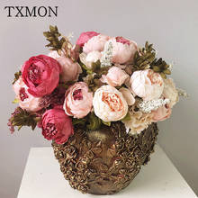 European-Style Enamel High-End Simulation Peony Bouquet Fake Flower Core Peony Home Living Room Wedding Decoration Silk Flowers 2024 - buy cheap