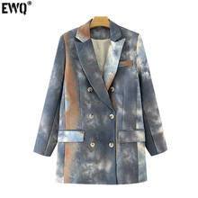 EWQ-Chaqueta holgada Vintage de manga larga con bolsillos para mujer, prendas de vestir de moda, Tops Chic, abrigo con estampado Tie-dye, 2021, 16W689 2024 - compra barato