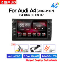 Kapud-reproductor Multimedia para coche, Radio Estéreo BT, GPS, DVD, DSP, Android 10,0, 8 pulgadas, para Audi A4, 2002-2007, S4, RS4, B6, B7, B8 2024 - compra barato