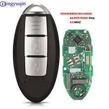 Jingyuqin alarme automotivo, com 2 botões, chave remota inteligente de 434mhz, com chip pcf7938x para nissan 2024 - compre barato